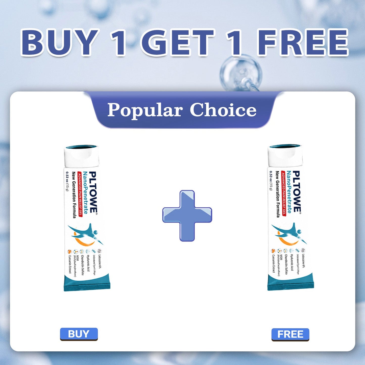 PLTOWE® NanoPenetrate Advanced Pain Relief Gel 🇺🇸 | Fast Comfort & Long-Term Joint & Muscle Care | Lidocaine + Menthol + MSM + Type II Collagen Formula | For Joint Pain, Muscle Soreness & Stiffness 💥