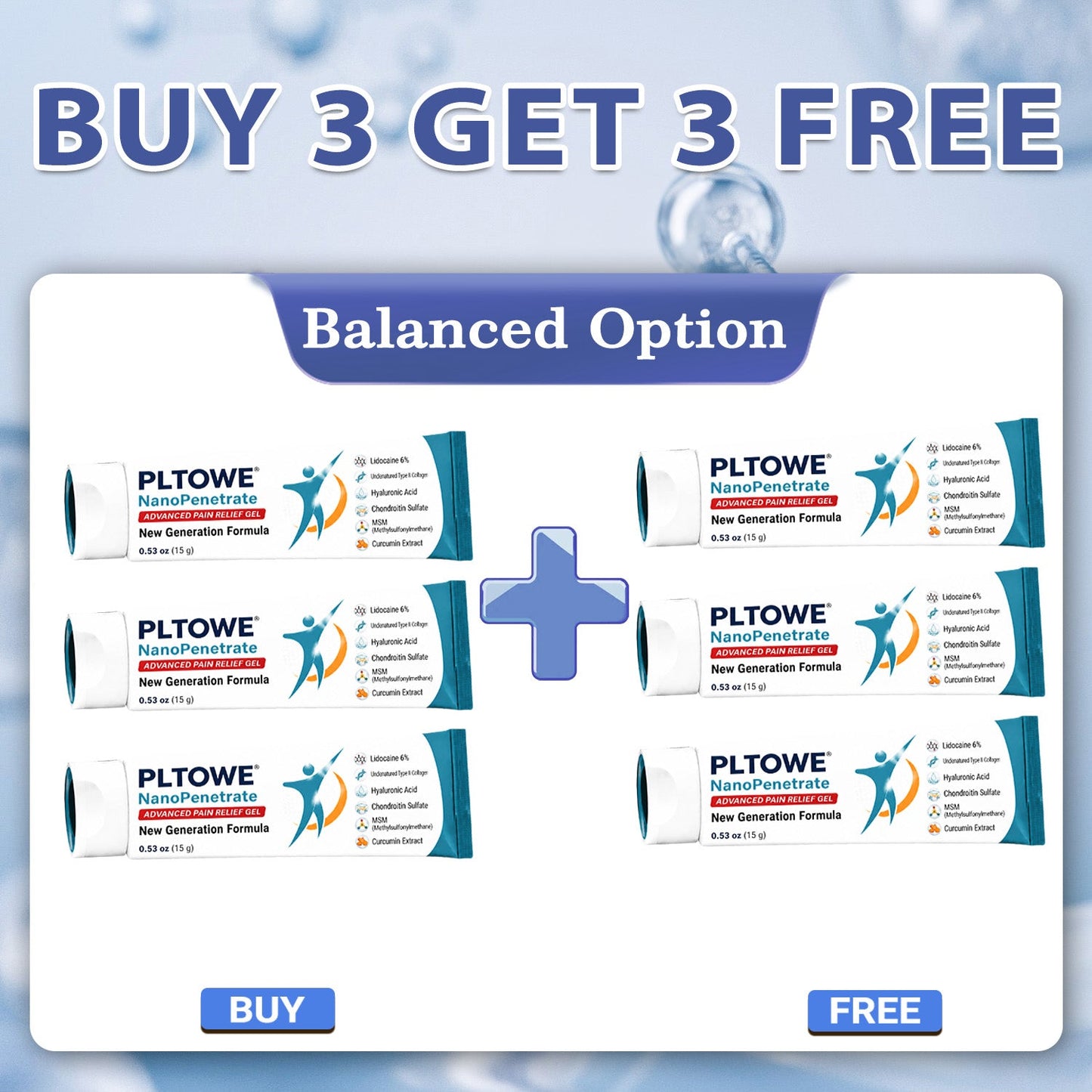 PLTOWE® NanoPenetrate Advanced Pain Relief Gel 🇺🇸 | Fast Comfort & Long-Term Joint & Muscle Care | Lidocaine + Menthol + MSM + Type II Collagen Formula | For Joint Pain, Muscle Soreness & Stiffness 💥