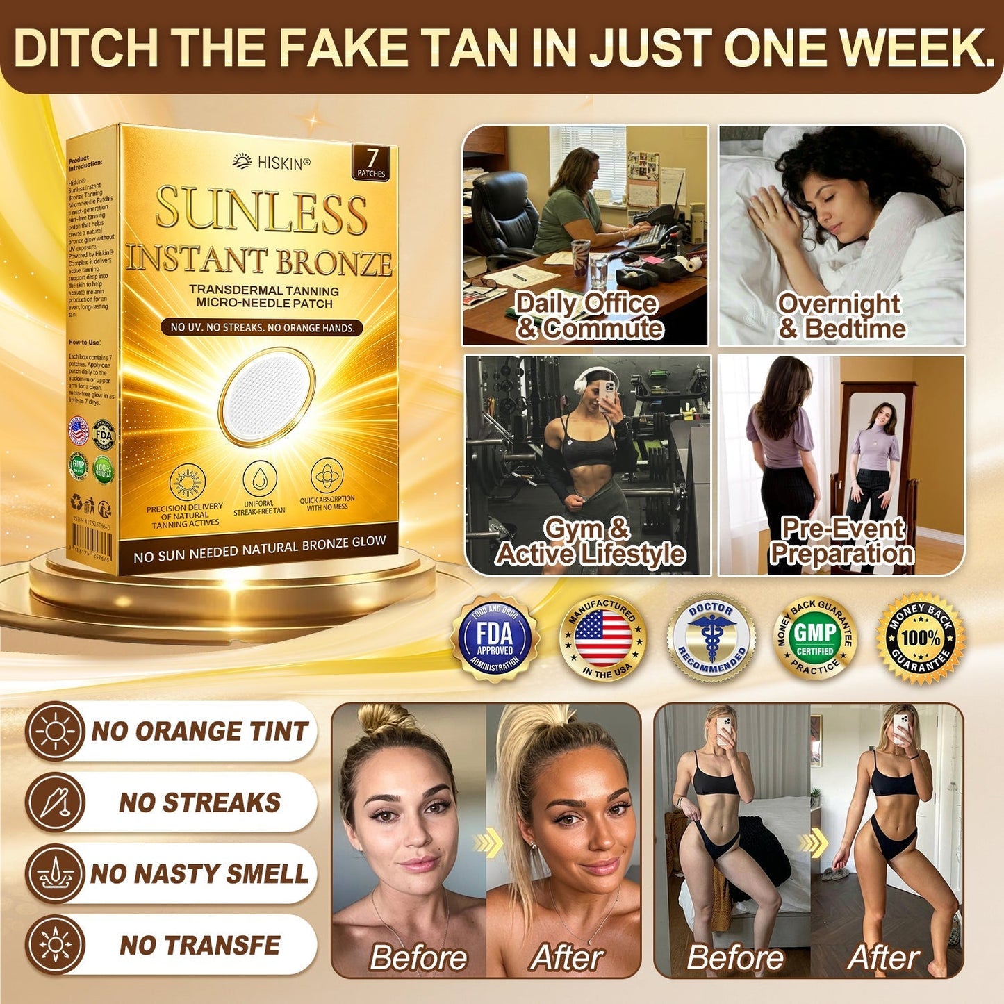 ☀️𝑶𝒇𝒇𝒊𝒄𝒊𝒂𝒍 𝑺𝒕𝒐𝒓𝒆 | ☀️ 𝐇𝐢𝐬𝐤𝐢𝐧® 𝐒𝐮𝐧𝐥𝐞𝐬𝐬 𝐈𝐧𝐬𝐭𝐚𝐧𝐭 𝐁𝐫𝐨𝐧𝐳𝐞 𝐓𝐚𝐧𝐧𝐢𝐧𝐠 𝐌𝐢𝐜𝐫𝐨𝐧𝐞𝐞𝐝𝐥𝐞 𝐏𝐚𝐭𝐜𝐡 (𝐉𝐮𝐬𝐭 𝐨𝐧𝐜𝐞 𝐚 𝐝𝐚𝐲) 𝐕𝐢𝐬𝐢𝐛𝐥𝐞 𝐁𝐫𝐨𝐧𝐳𝐞 𝐆𝐥𝐨𝐰 𝐢𝐧 𝟕 𝐃𝐚𝐲𝐬 ✅ 𝐍𝐨 𝐔𝐕, 𝐍𝐨 𝐎𝐫𝐚𝐧𝐠𝐞, 𝐍𝐨 𝐒𝐭𝐫𝐞𝐚𝐤𝐬, 𝐍𝐨 𝐃𝐇𝐀, 𝐍𝐨 𝐌𝐞𝐬𝐬.