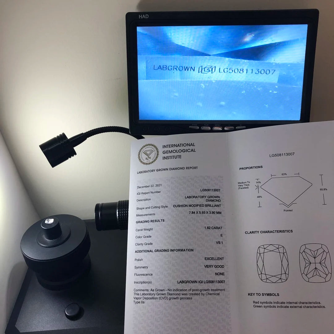 1ct 1.5ct  2ct 2.5 3ct 5ct HPHT CVD Diamond  IGI Certificate Cushion cut lab grown diamonds