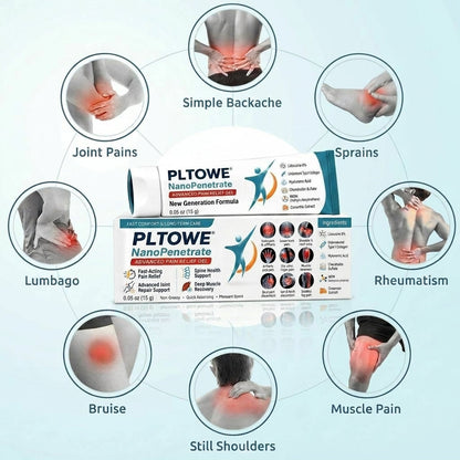 PLTOWE® NanoPenetrate Advanced Pain Relief Gel 🇺🇸 | Fast Comfort & Long-Term Joint & Muscle Care | Lidocaine + Menthol + MSM + Type II Collagen Formula | For Joint Pain, Muscle Soreness & Stiffness 💥