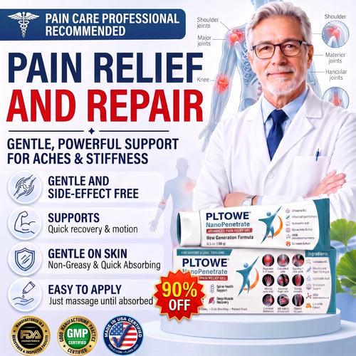 PLTOWE® NanoPenetrate Advanced Pain Relief Gel 🇺🇸 | Fast Comfort & Long-Term Joint & Muscle Care | Lidocaine + Menthol + MSM + Type II Collagen Formula | For Joint Pain, Muscle Soreness & Stiffness 💥